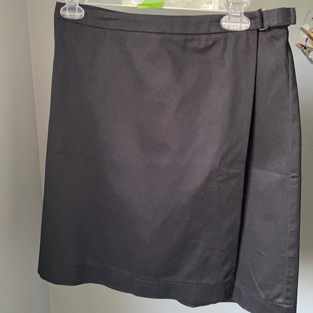 Ann Taylor Loft black short  stretch wrap skirt